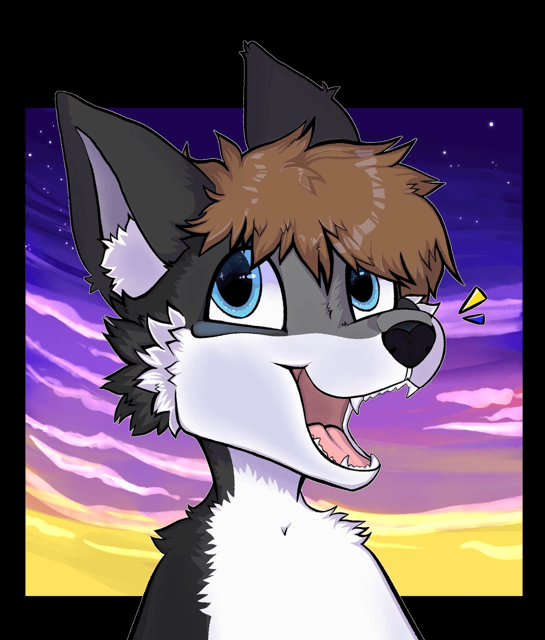 Happy wolf in sunset (2023) 